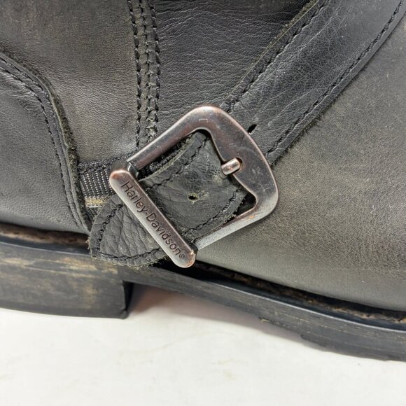 Harley Davidson men\'s moto boots 11.5 biker black leather zipper buckle main image 4